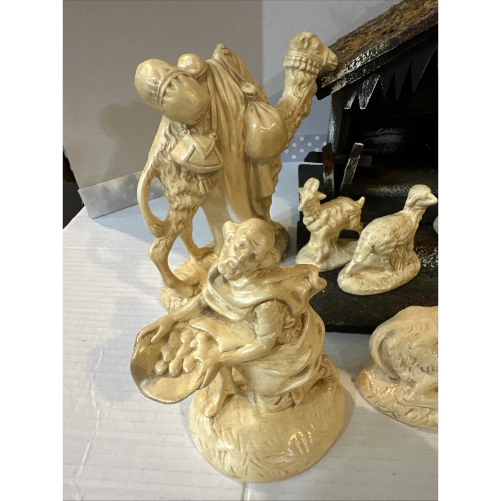 Vintage Atlantic Mold Ceramic Nativity Figures lot 18 pieces-missing Staffs - Picture 4 of 16